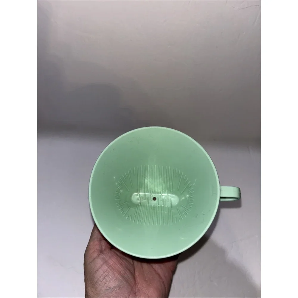Vintage Melitta No. 2 Mint Green Plastic Pour Over Coffee Filter Cone Dripper